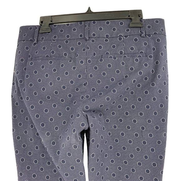Ann Taylor Capri Pants Dot Navy Size 10P 10 Petite Stretch 0317 wide belt Crop - Picture 6 of 8